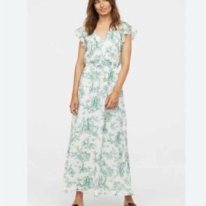 H&M Green V-Neck cottage core Maxi Sundress 4